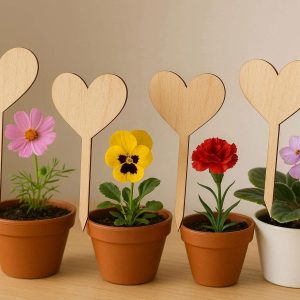 Cute Wooden Plant Labels Creative Heart Shaped Garden Markers Seed Tags Stake For Bedside Potted Flowers Gifts