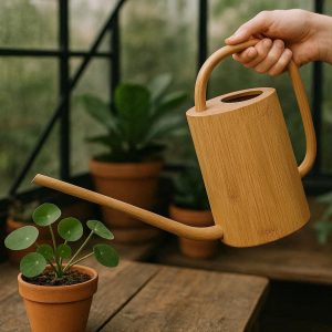 Natural Bamboo Watering Can Eco Friendly Wooden Long Spout Indoor Plant Water Sprinkler Minimalist Greenhouse Potting