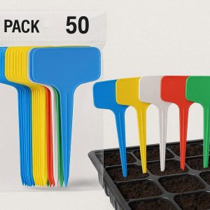 Colorful Plastic Plant Labels Pack T Shaped Garden Markers Waterproof Nursery Seed Tags Stake For Seedling Tray